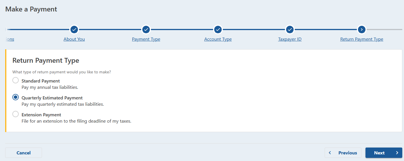 Screenshot of TriMet extension payment options to choose.
